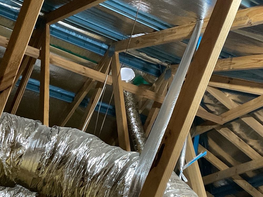 Ducts in the roof space loose or never joined to the heating system, found during a pre-handover inspection in Clyde North