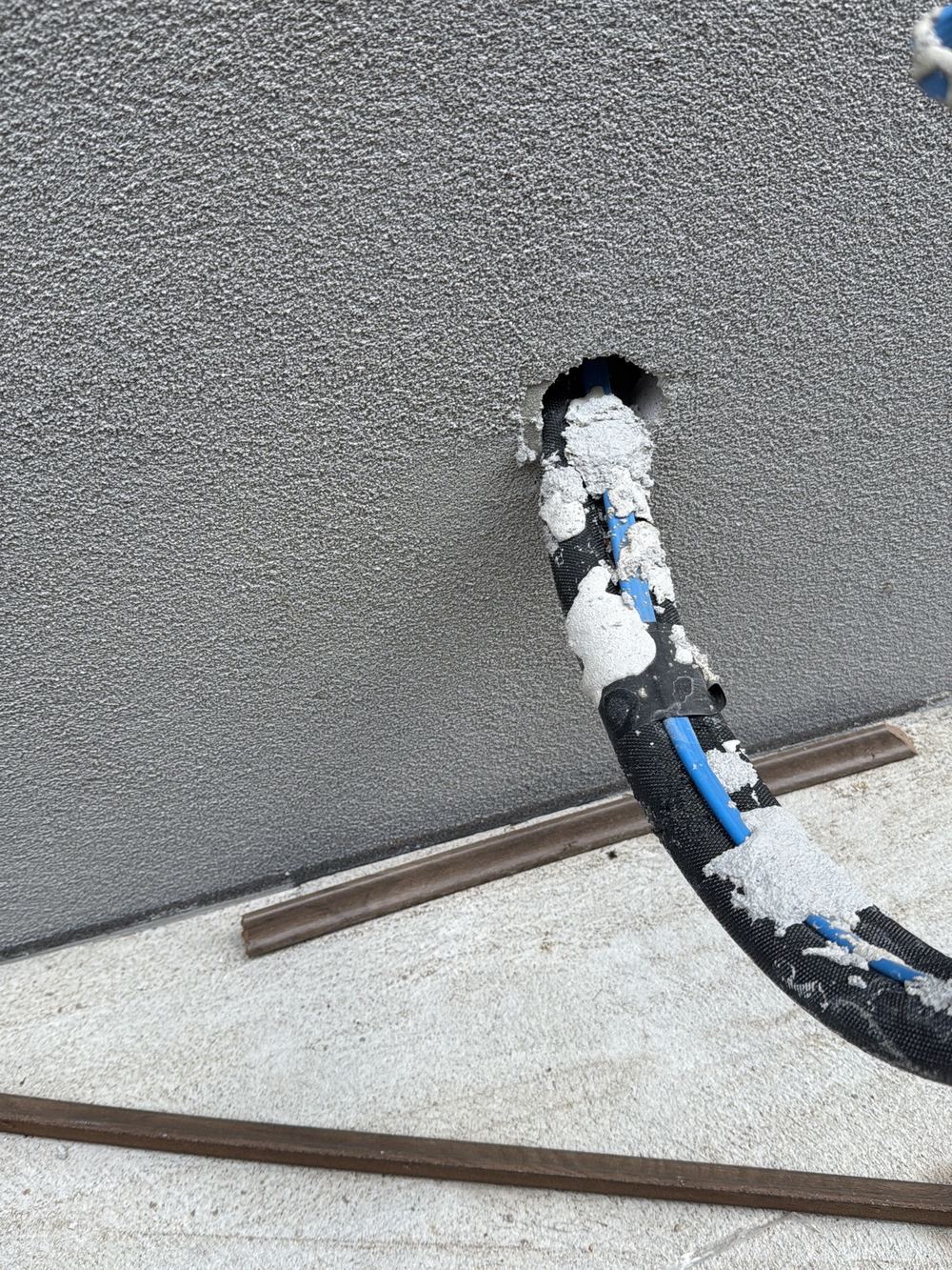 Pipe penetrations through the external wall left without proper sealing, Clyde North