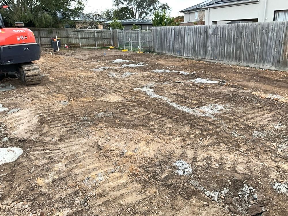 Pier concrete poured ahead of the booked inspection on a cleared lot, Mount Waverley, Clyde North